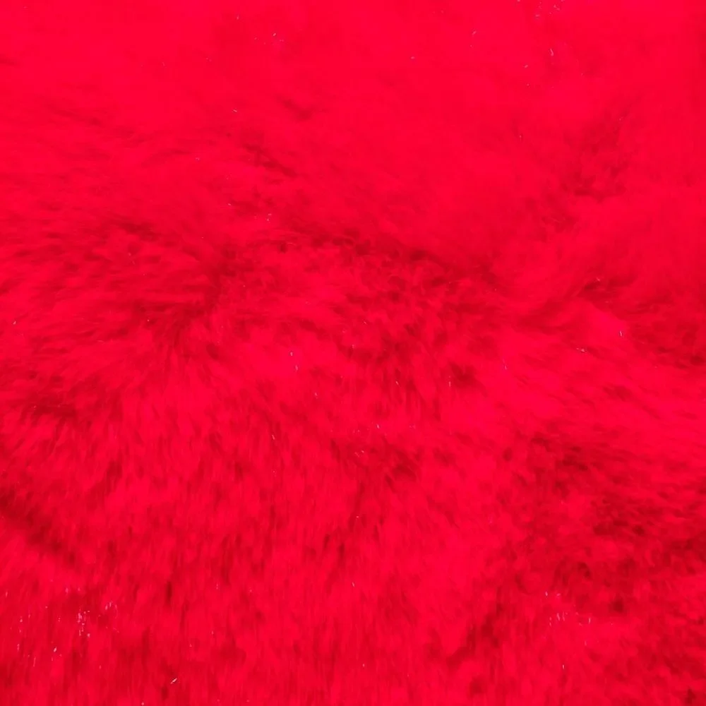 Red Faux Fur Heart Shaped Throw Pillow, 14